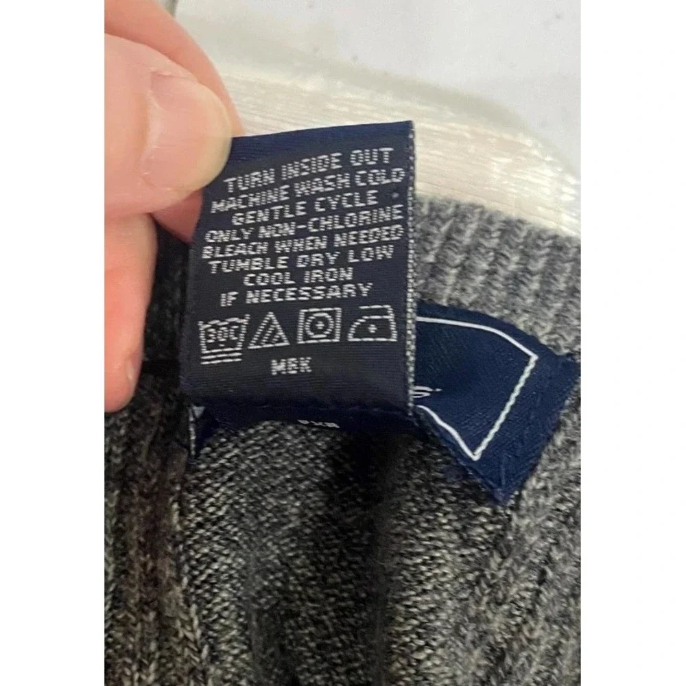 Dockers Vest Sweater Mens Large Gray Ribbed Chunky Knit Winter V Neck Pullover